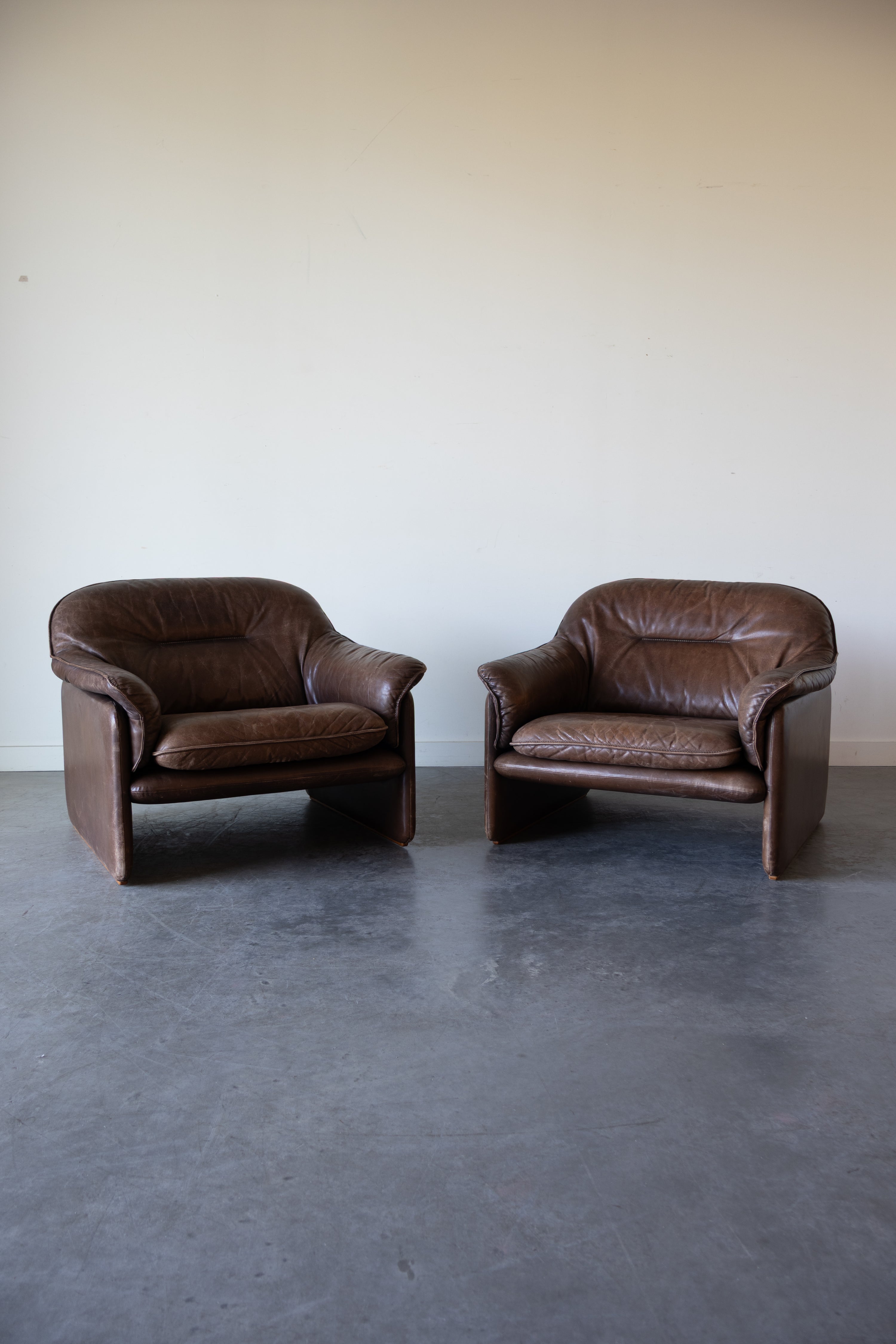 DS-16 Leather Lounge Chairs by De Sede