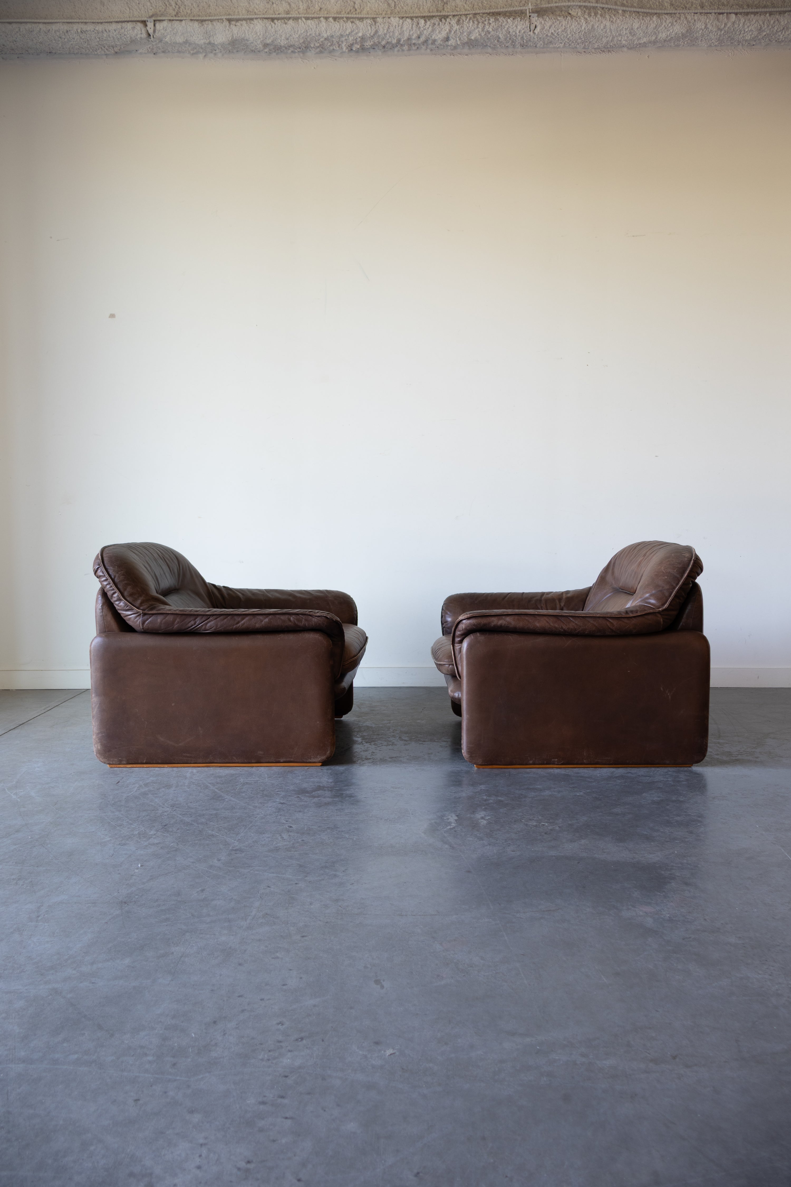DS-16 Leather Lounge Chairs by De Sede