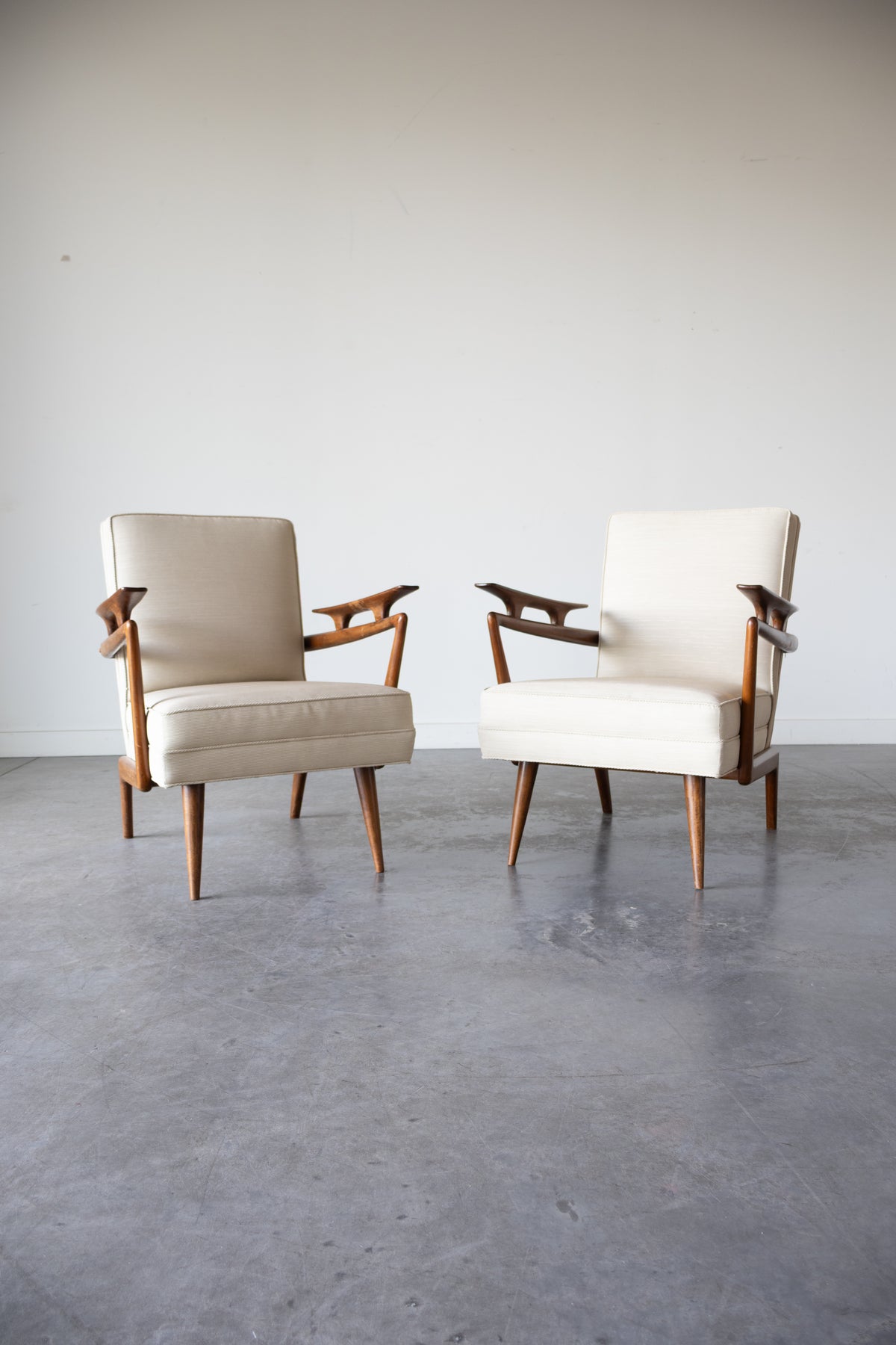 Pair of oak armchairs, 1960s