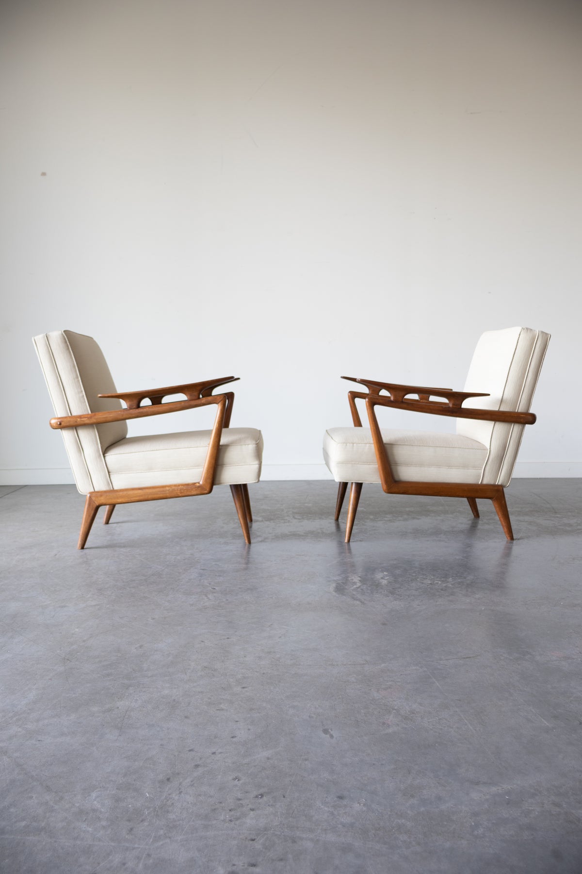 Pair of oak armchairs, 1960s