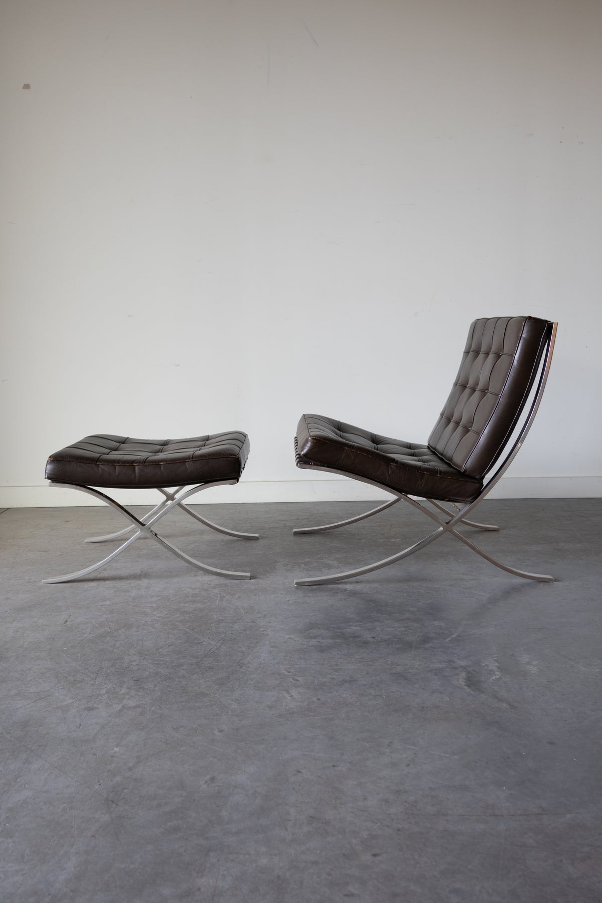 Barcelona Lounge Chair & Ottoman By Mies van der Rohe for Knoll