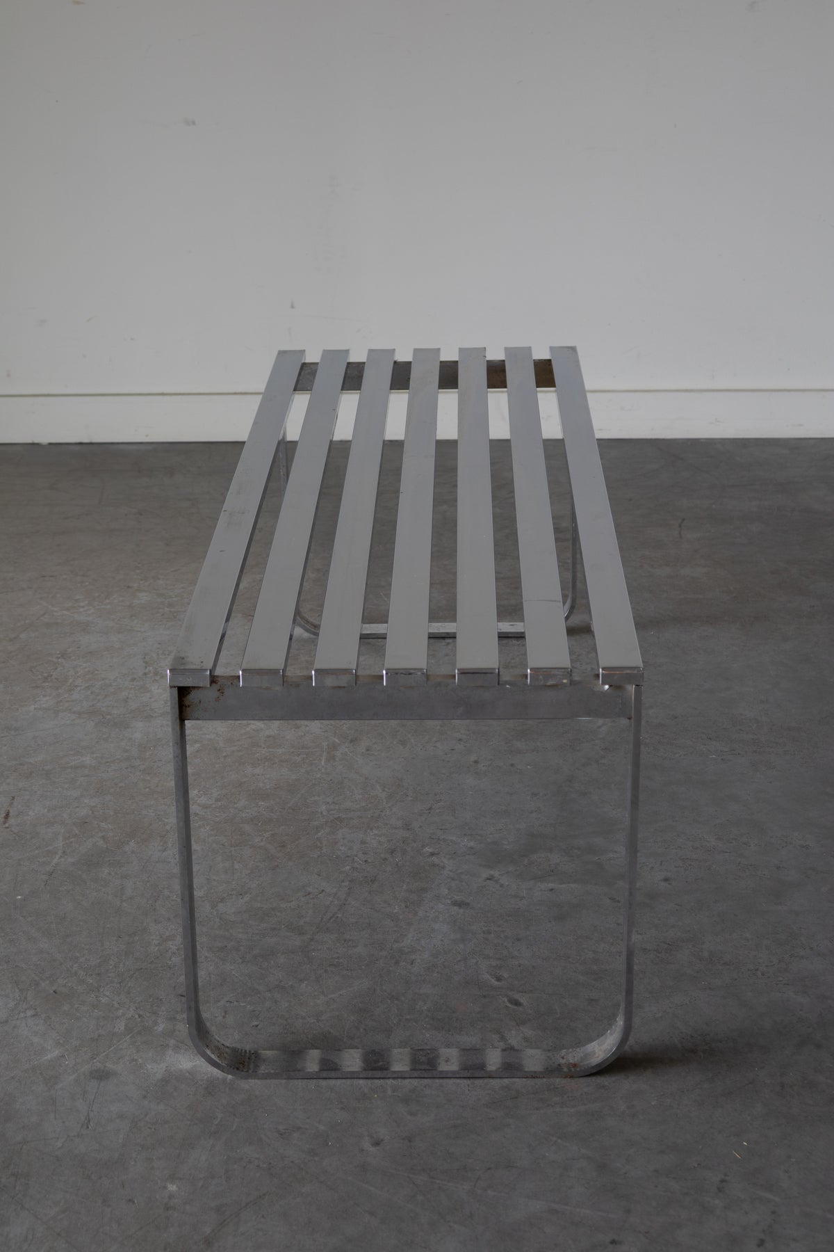 Chrome Slat Bench by Milo Baughman, 1970s
