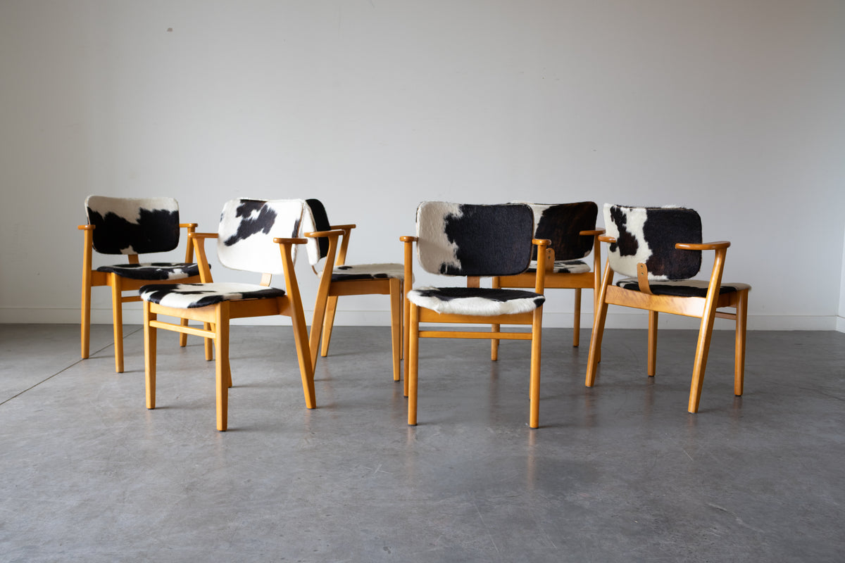 Set of Six Domus Chair By Ilmari Tapiovaara for Keravan Puuteollisuus for Knoll
