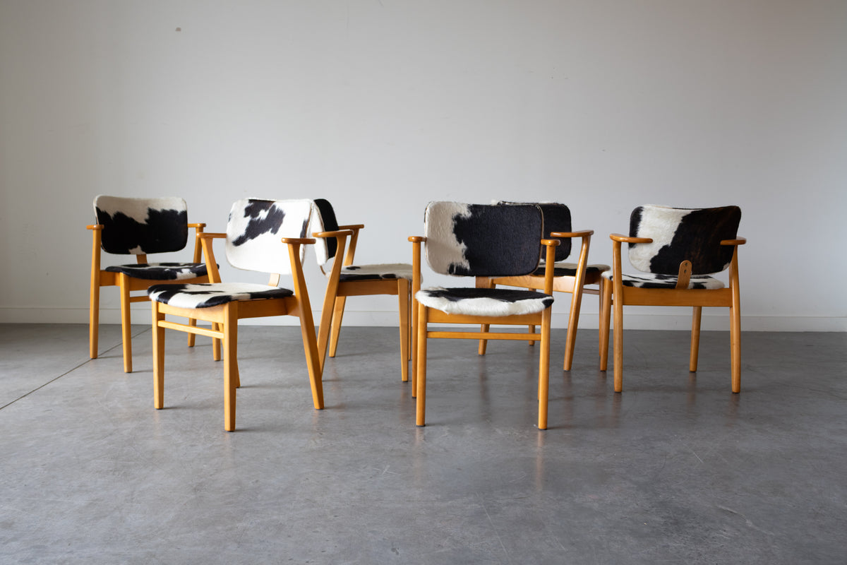 Set of Six Domus Chair By Ilmari Tapiovaara for Keravan Puuteollisuus for Knoll