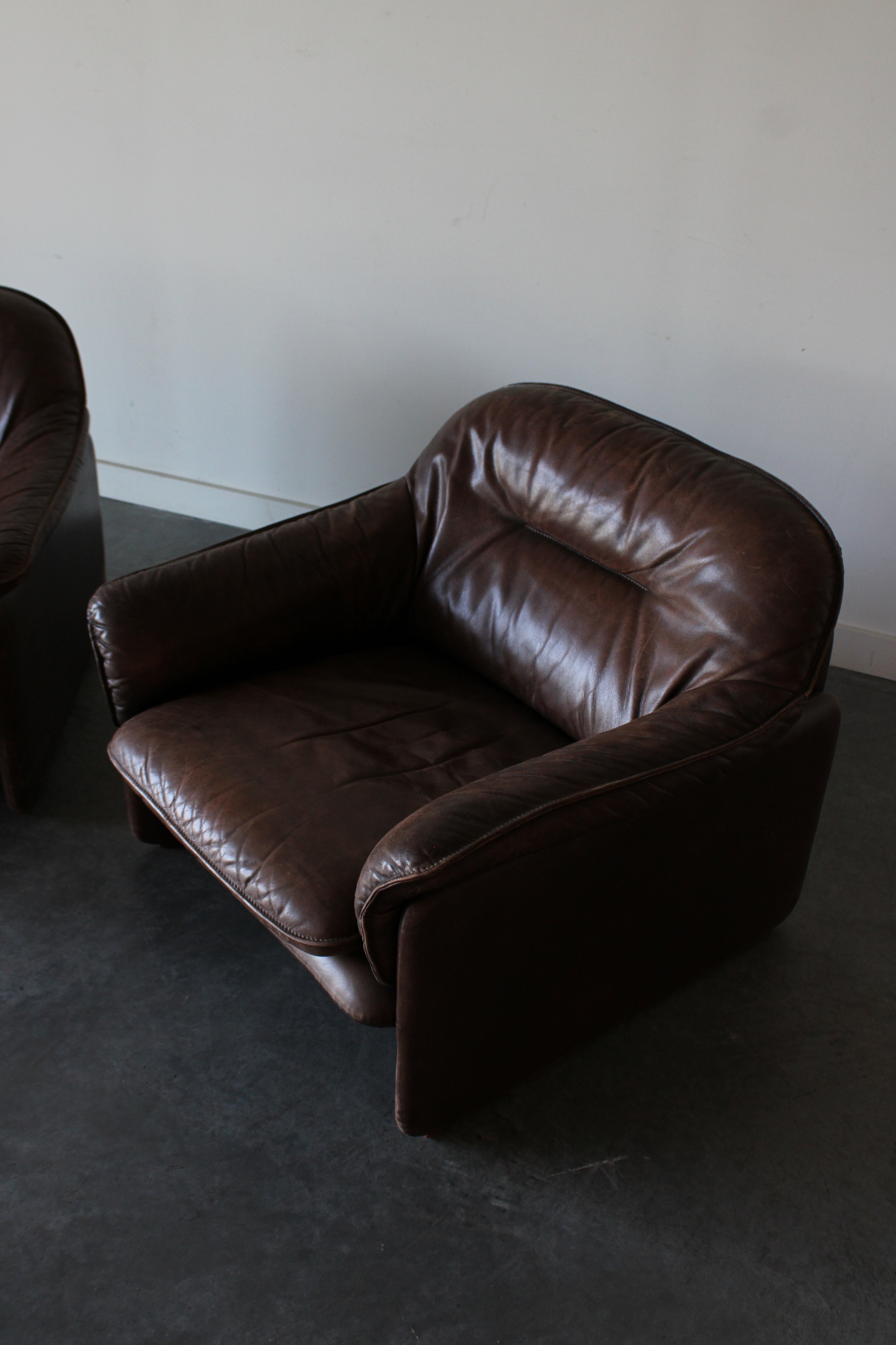 DS-16 Leather Lounge Chairs by De Sede