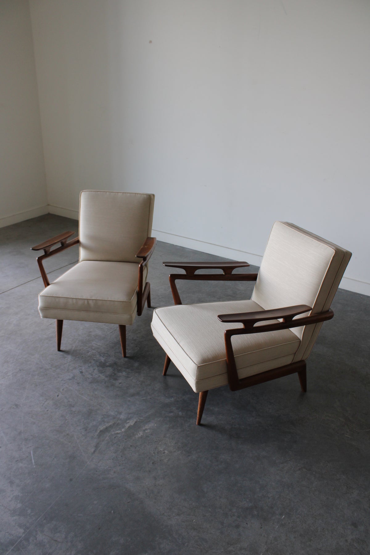 Pair of oak armchairs, 1960s