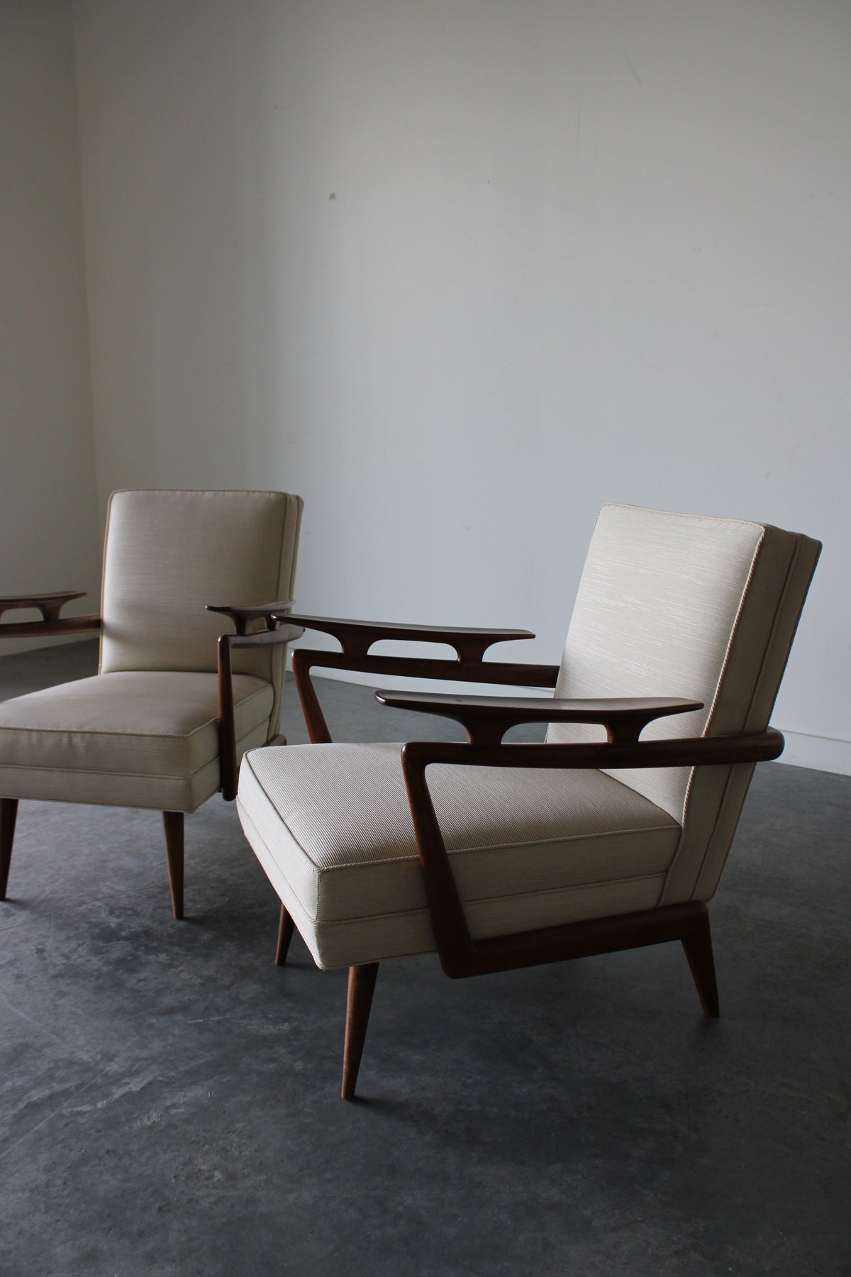 Pair of oak armchairs, 1960s