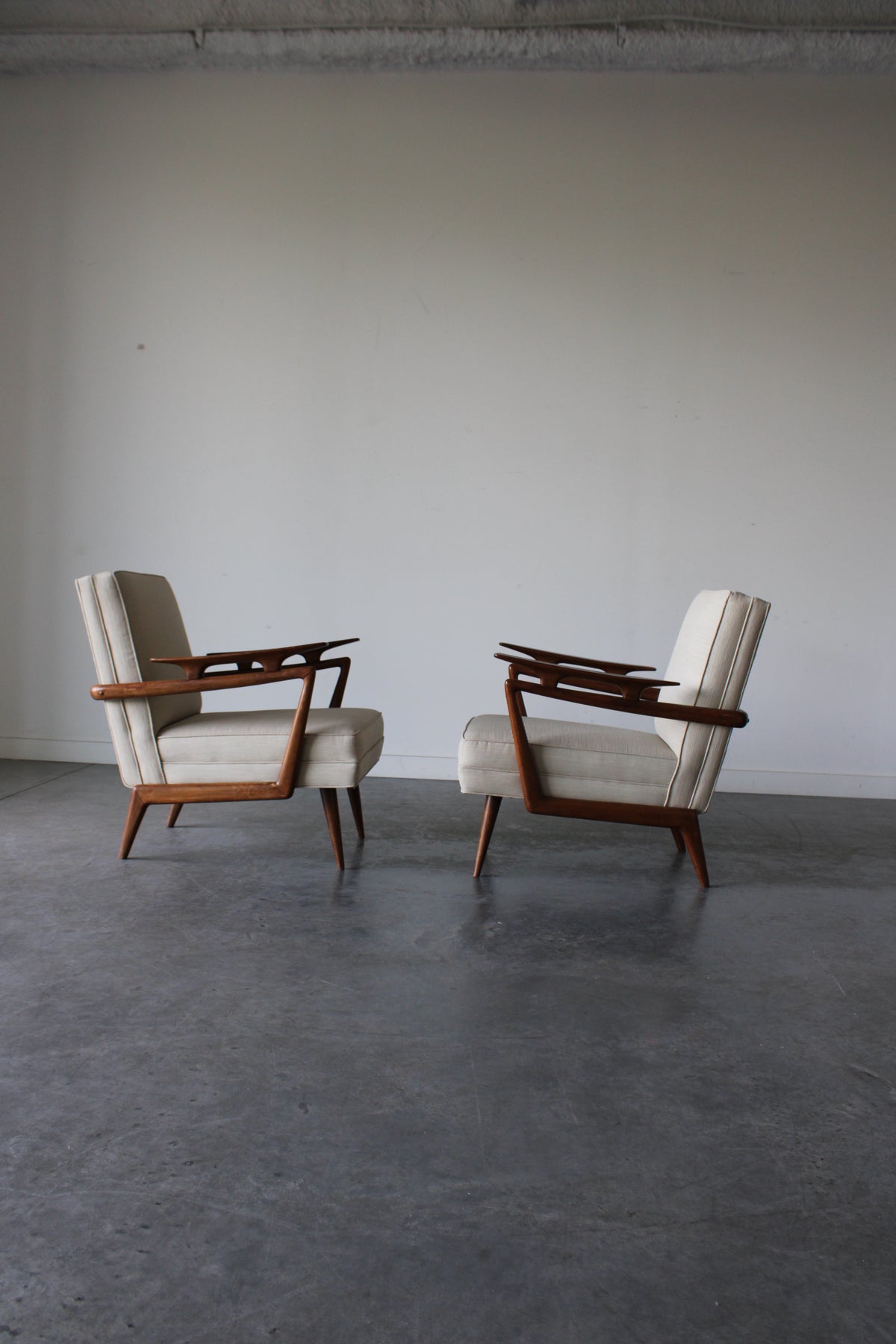 Pair of oak armchairs, 1960s