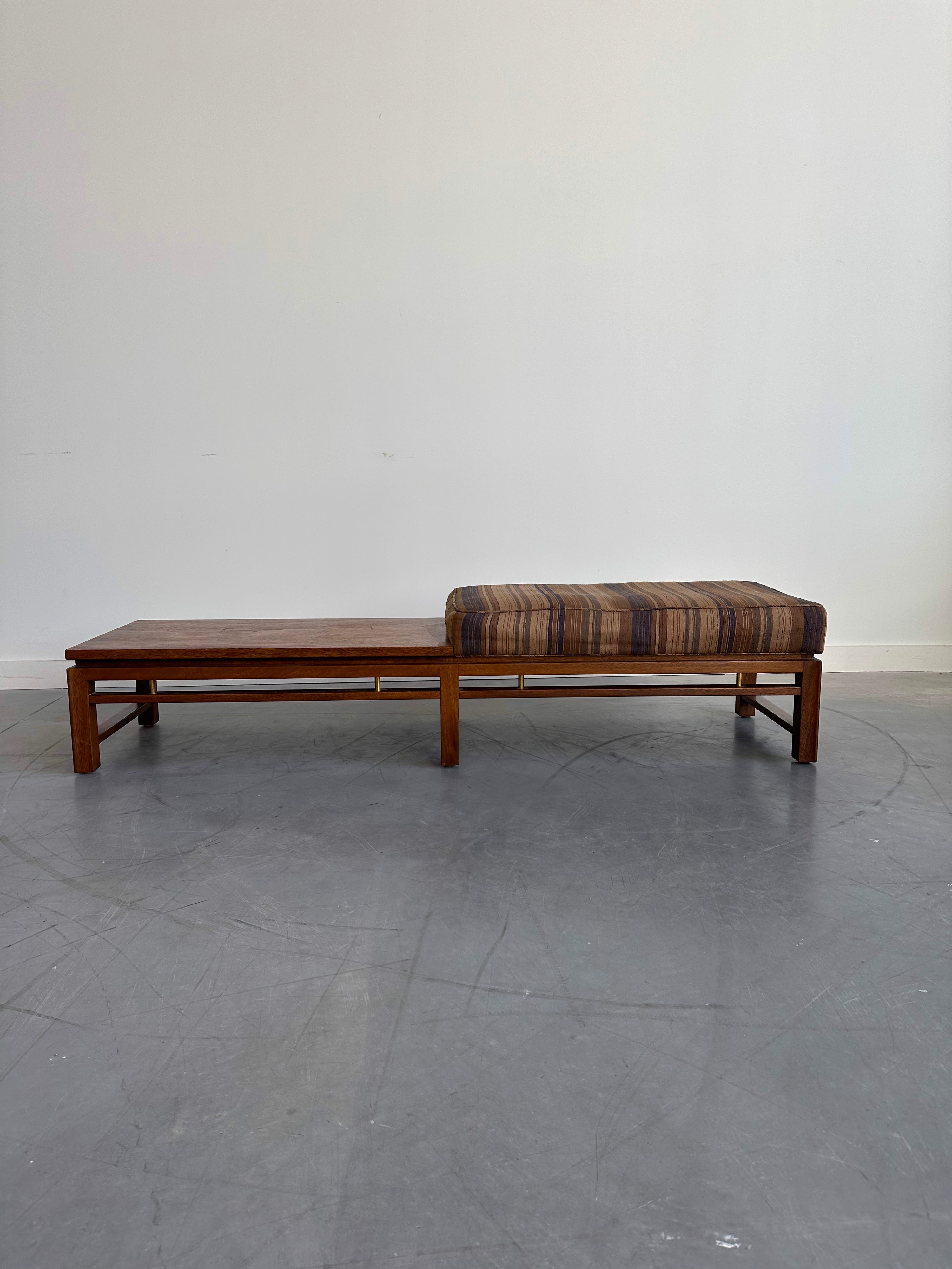 Mahogany and Brass Bench by Edward Wormley for Dunbar