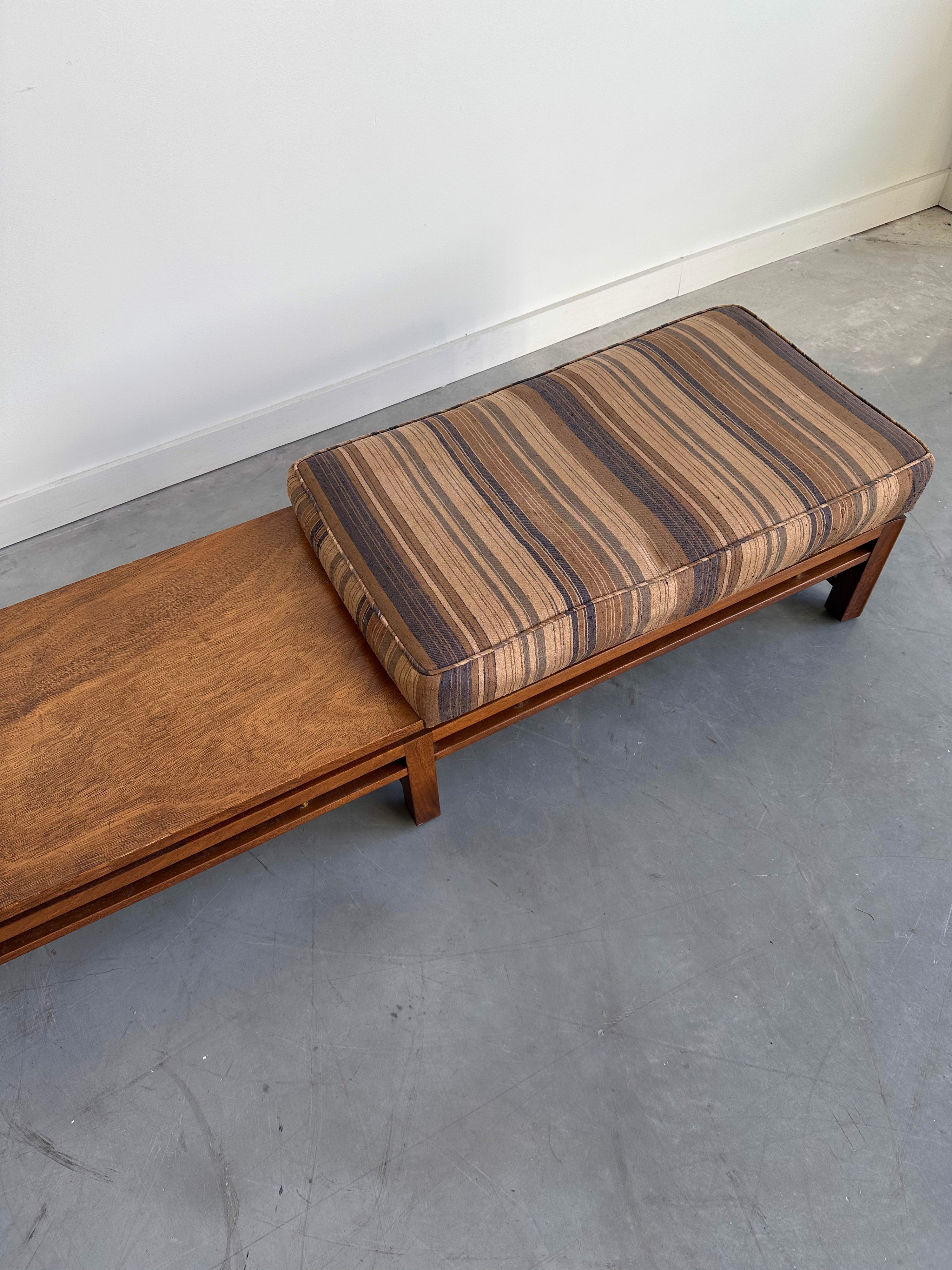 Mahogany and Brass Bench by Edward Wormley for Dunbar