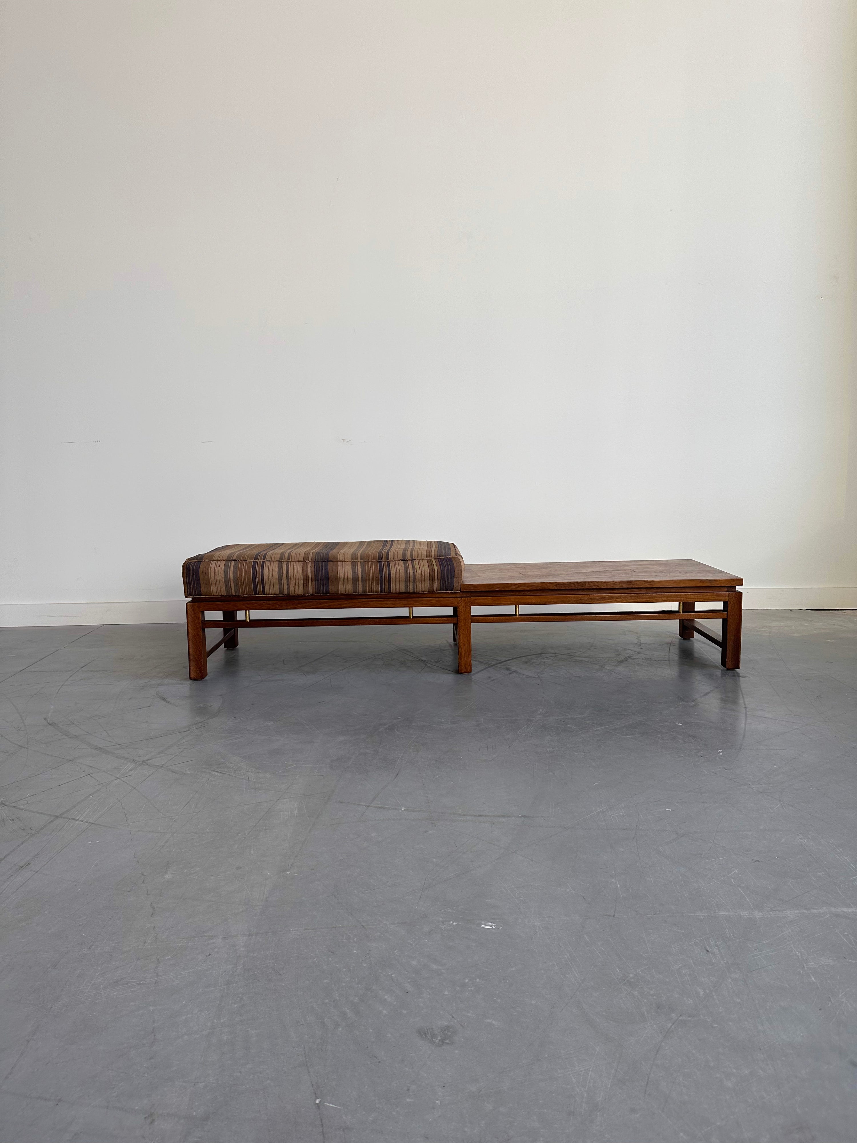 Mahogany and Brass Bench by Edward Wormley for Dunbar